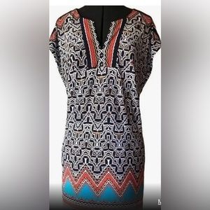 Laundry By Shelli Segal Black and Red Patterned Dress